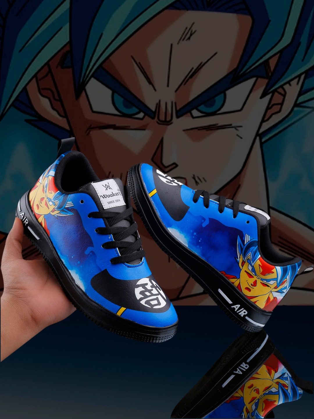 

Woakers Men Dragon Ball Z Printed Comfort Insole Waterproof Lining Basics Sneakers, Blue