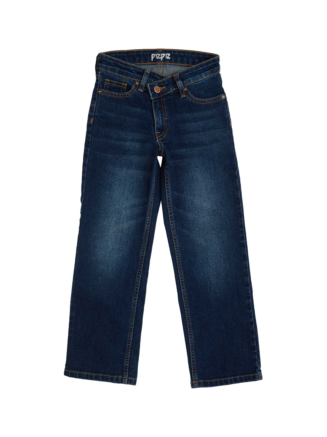 

Pepe Jeans Girls Straight Fit High-Rise Light Fade Stretchable Jeans, Blue