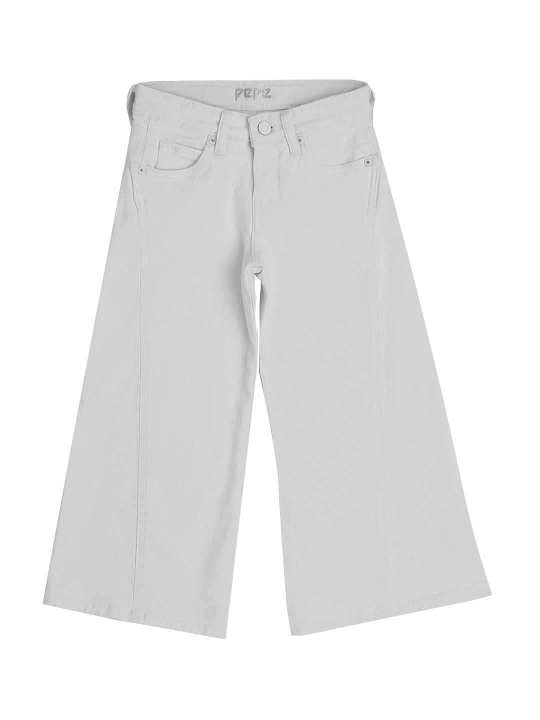

Pepe Jeans Girls Flared High-Rise Stretchable Cotton Jeans, White
