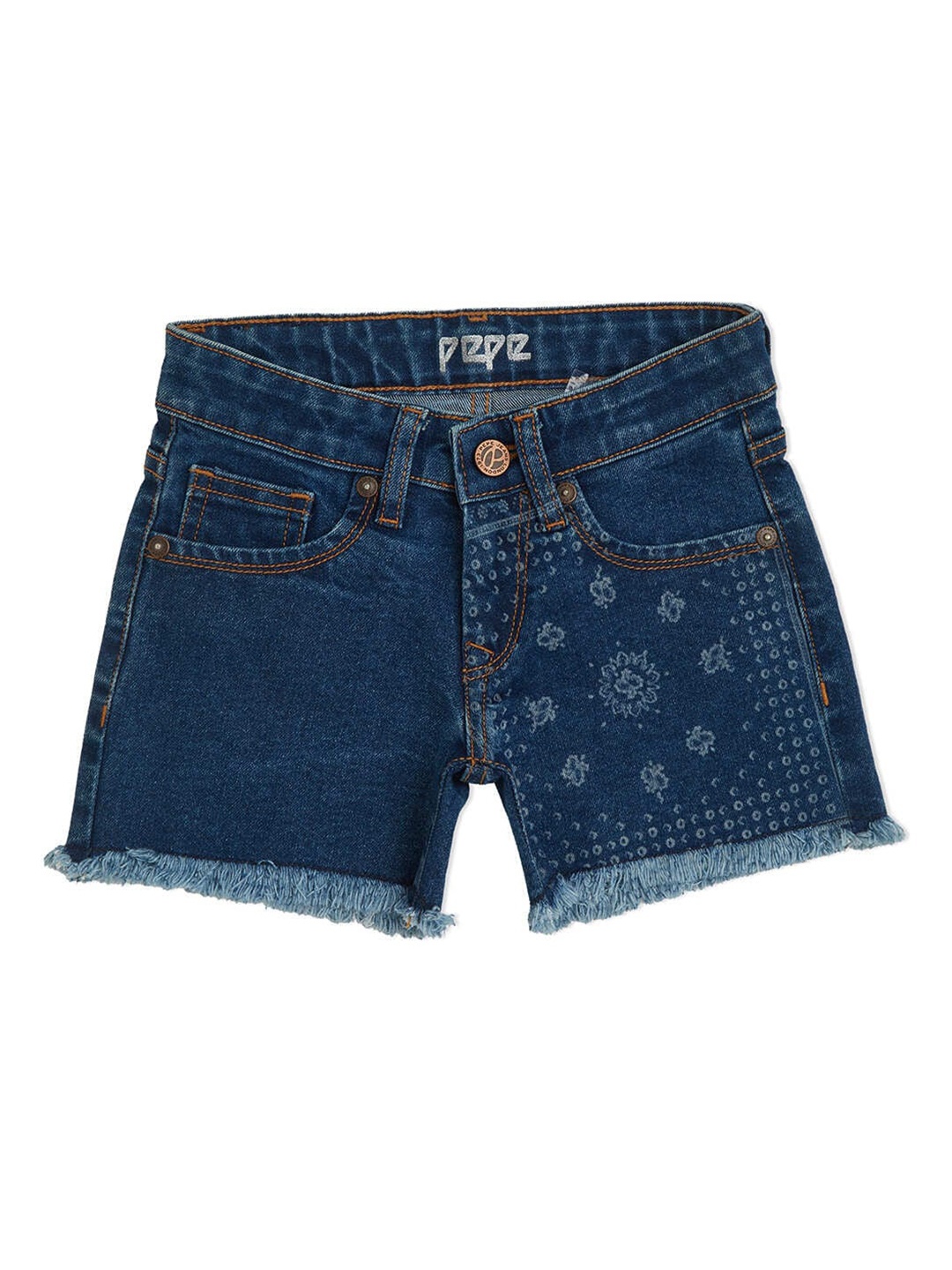 

Pepe Jeans Girls Mid-Rise Cotton Denim Shorts, Blue