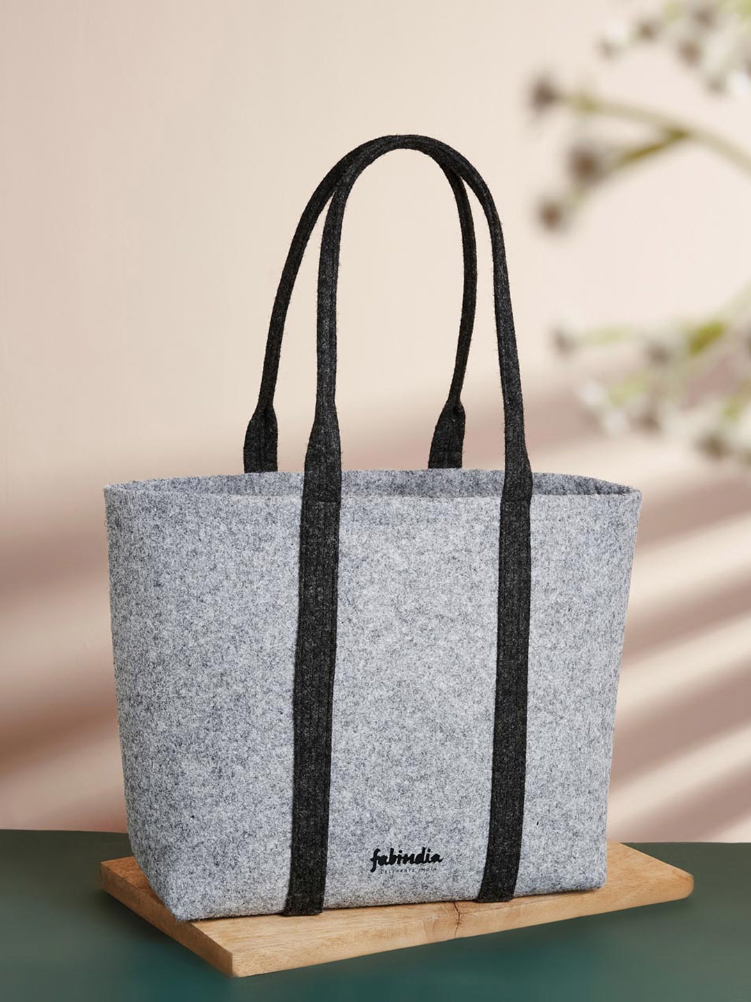 

Fabindia Oversized Structured Tote Bag, Grey