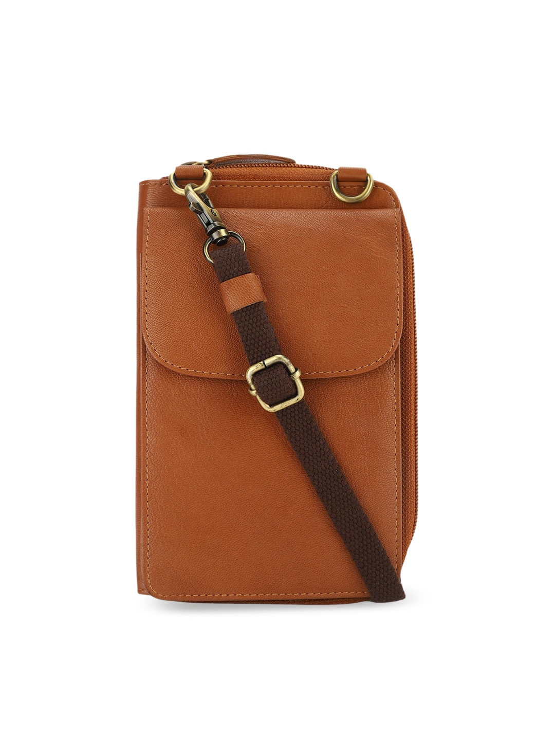 

Fabindia Women Leather Zip Around Wallet, Brown