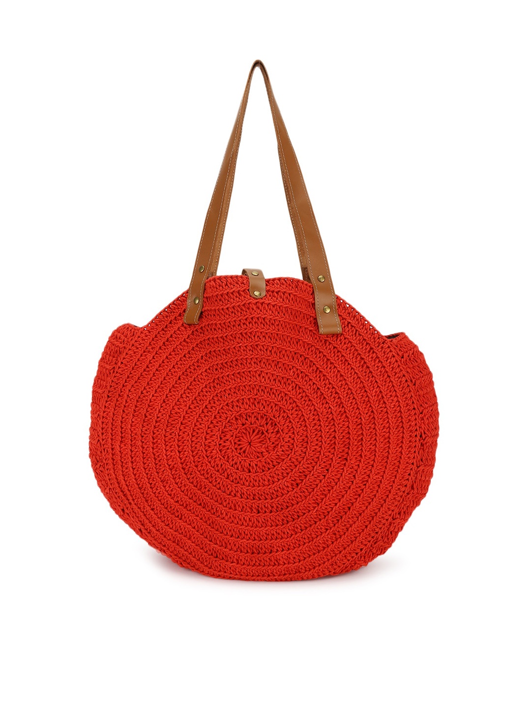 

Fabindia Self Design Half Moon Shoulder Bag, Red