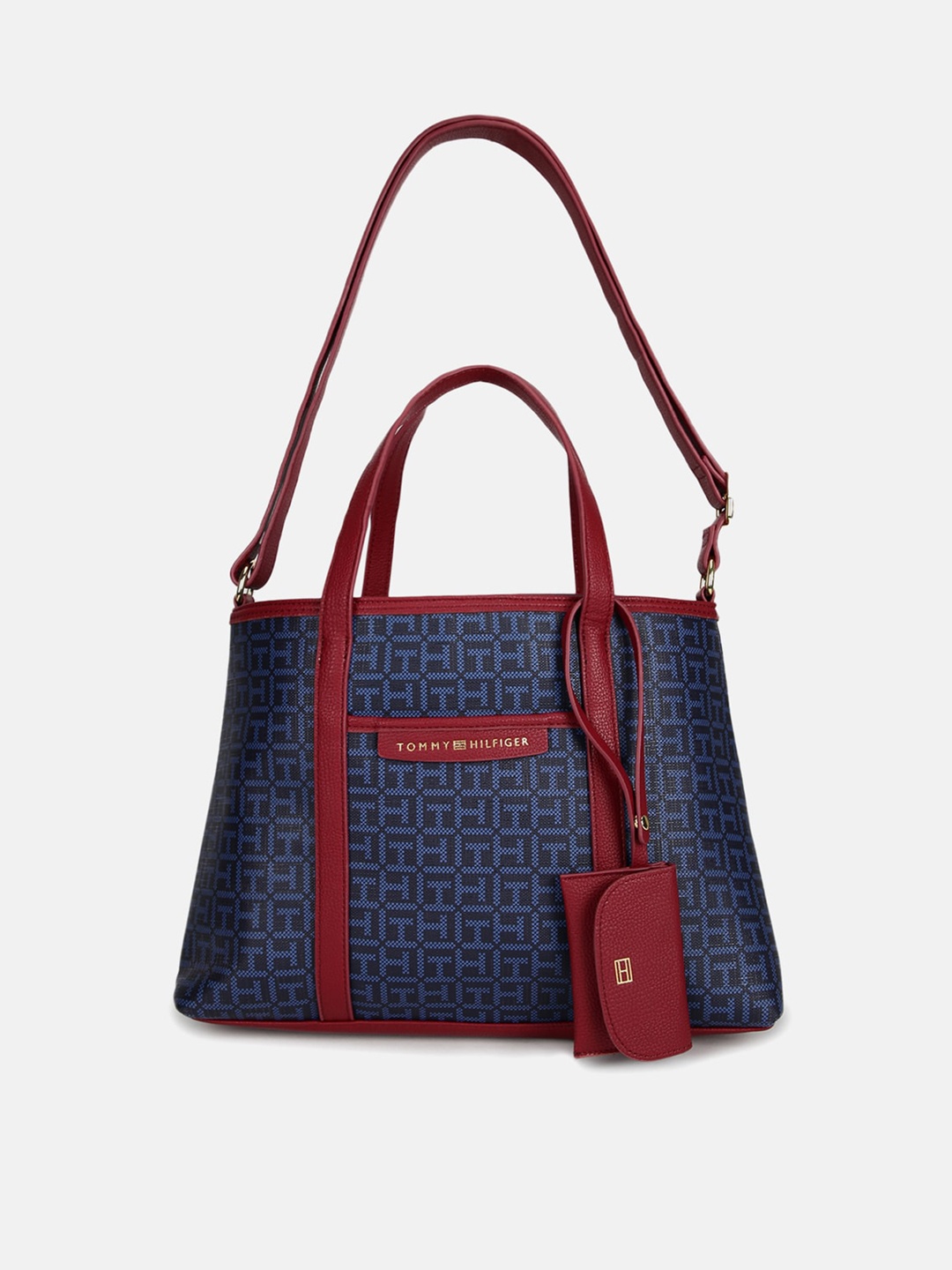 

Tommy Hilfiger Women Printed Structured Shoulder Bag, Navy blue