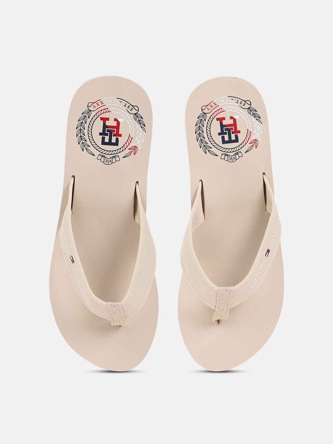 

Tommy Hilfiger Women Printed Thong Flip-Flops, Beige