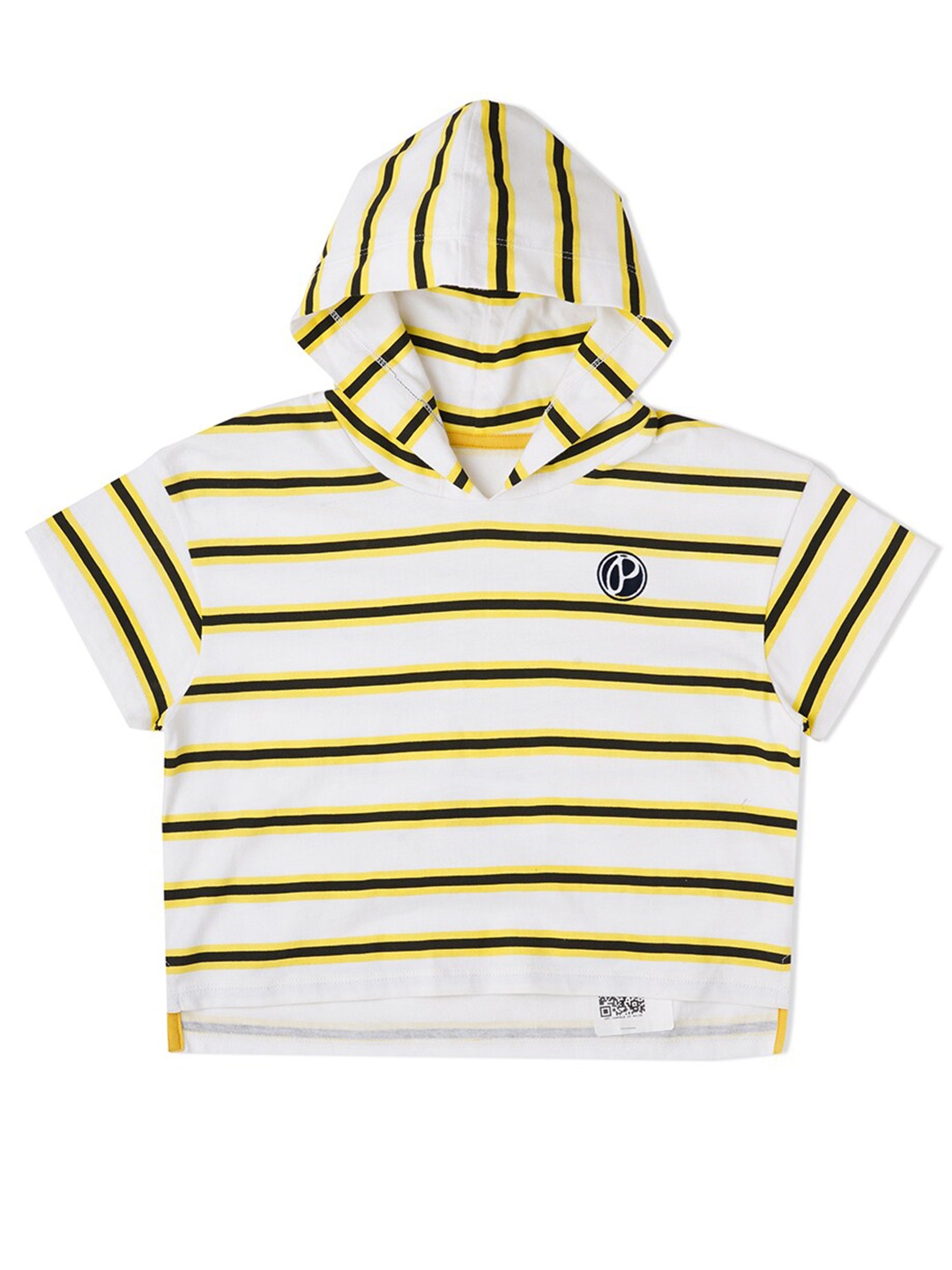 

Pepe Jeans Girls Striped Hooded Pure Cotton T-Shirt, White