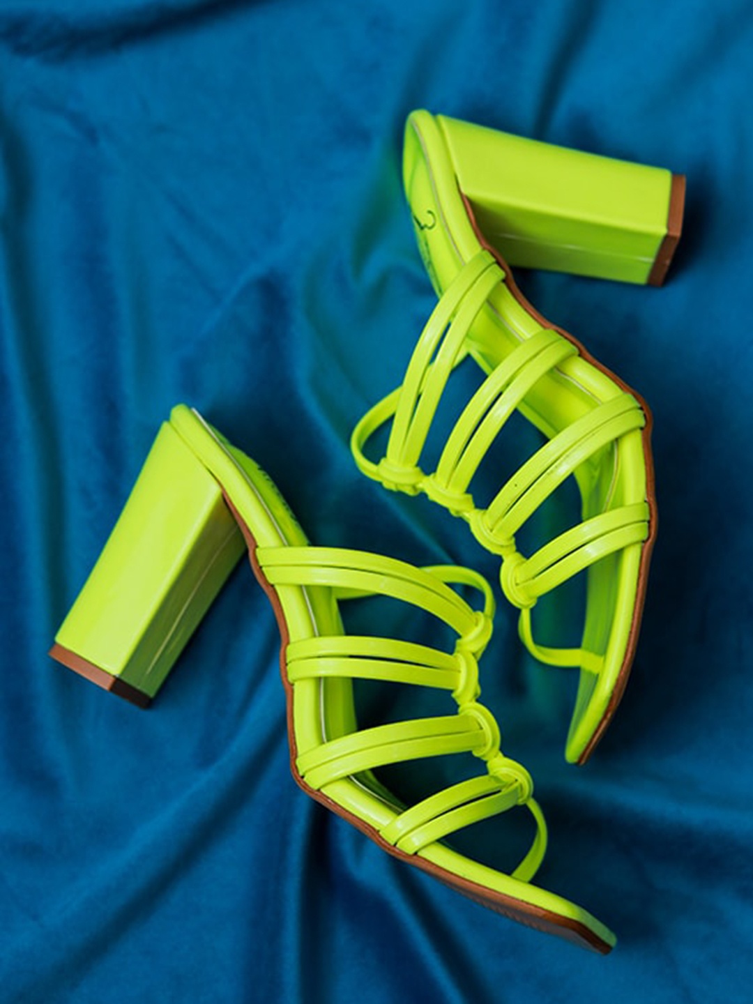 

Brauch Strappy Block Heel Gladiators, Fluorescent green