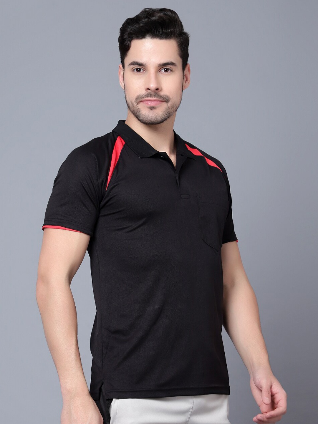 

Shiv Naresh Polo Collar PlayDry T-shirt, Black