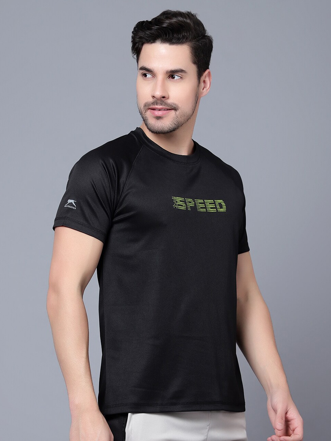 

Shiv Naresh Typography Printed Round Neck Fusion Running T-shirt, Black