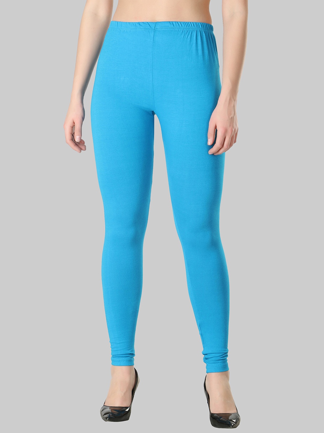 

DIAZ Women Stretchable Ankle-Length Leggings, Blue