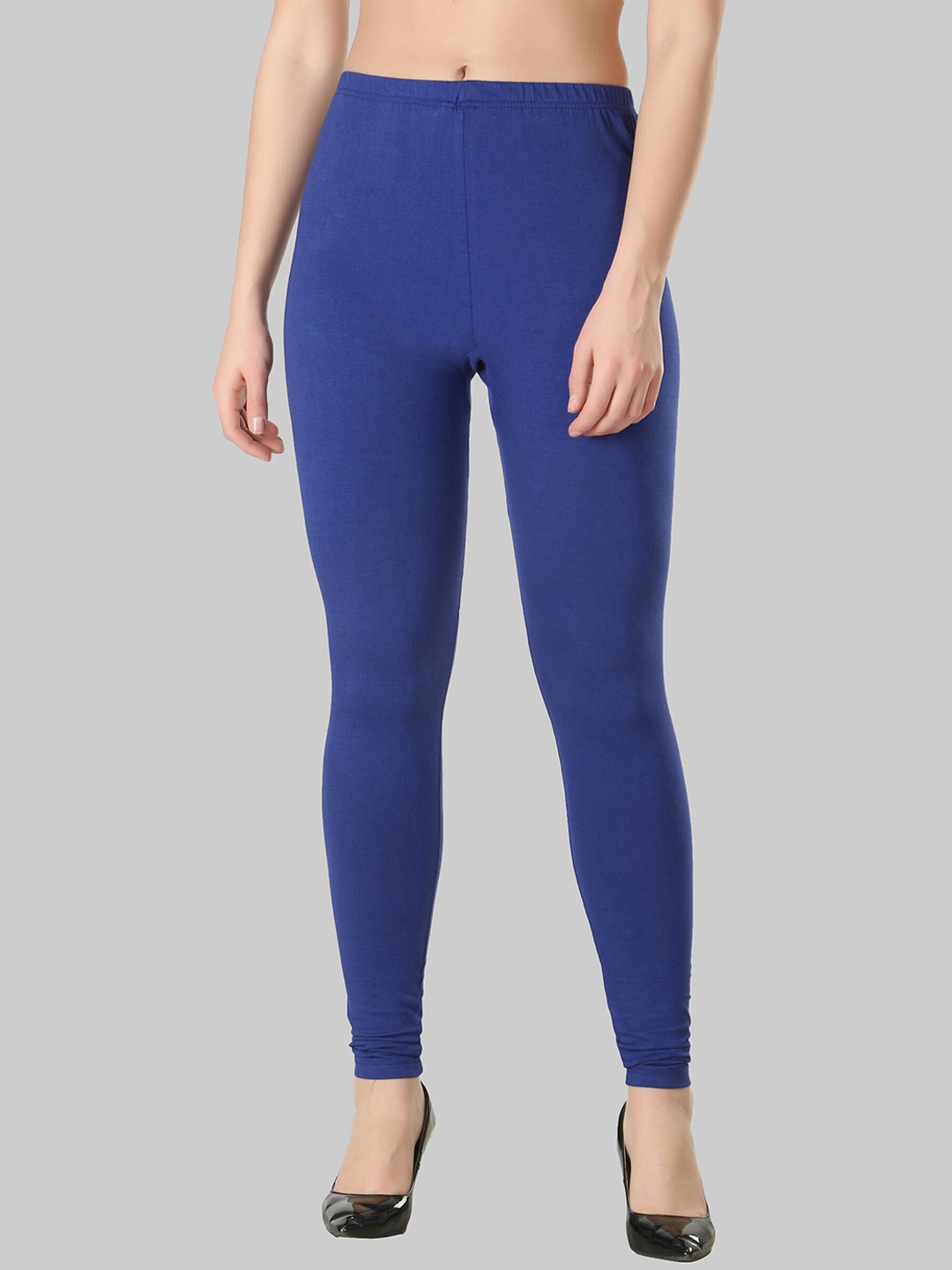 

DIAZ Women Stretchable Ankle-Length Leggings, Blue