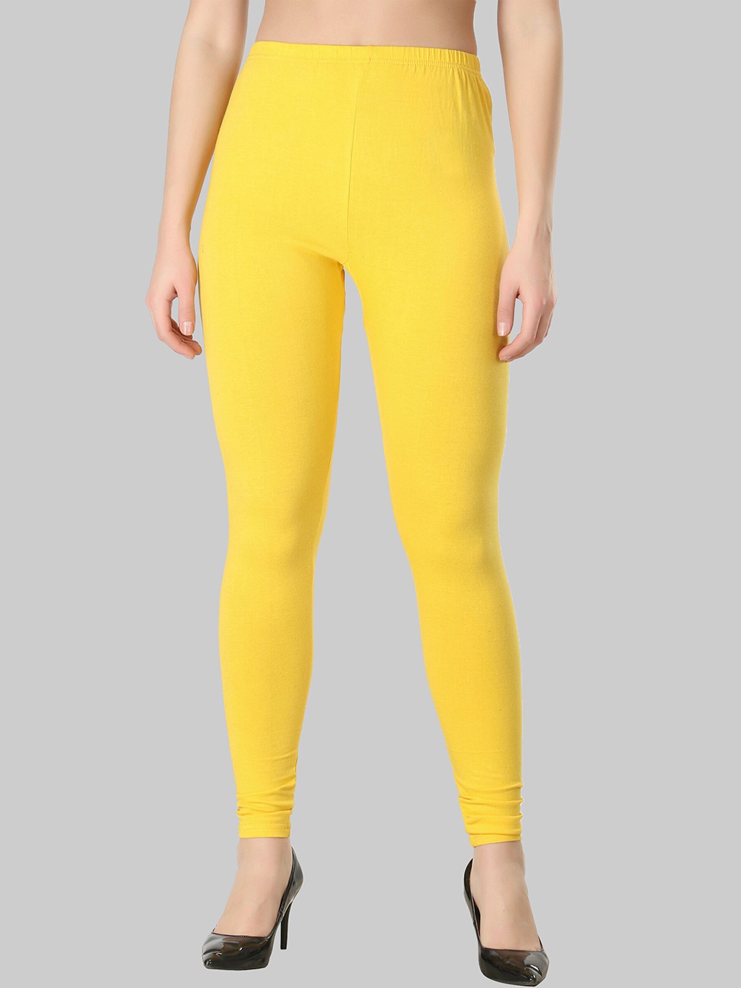 

DIAZ Women Flexible Comfort Fit Churidar Length Leggings, Yellow
