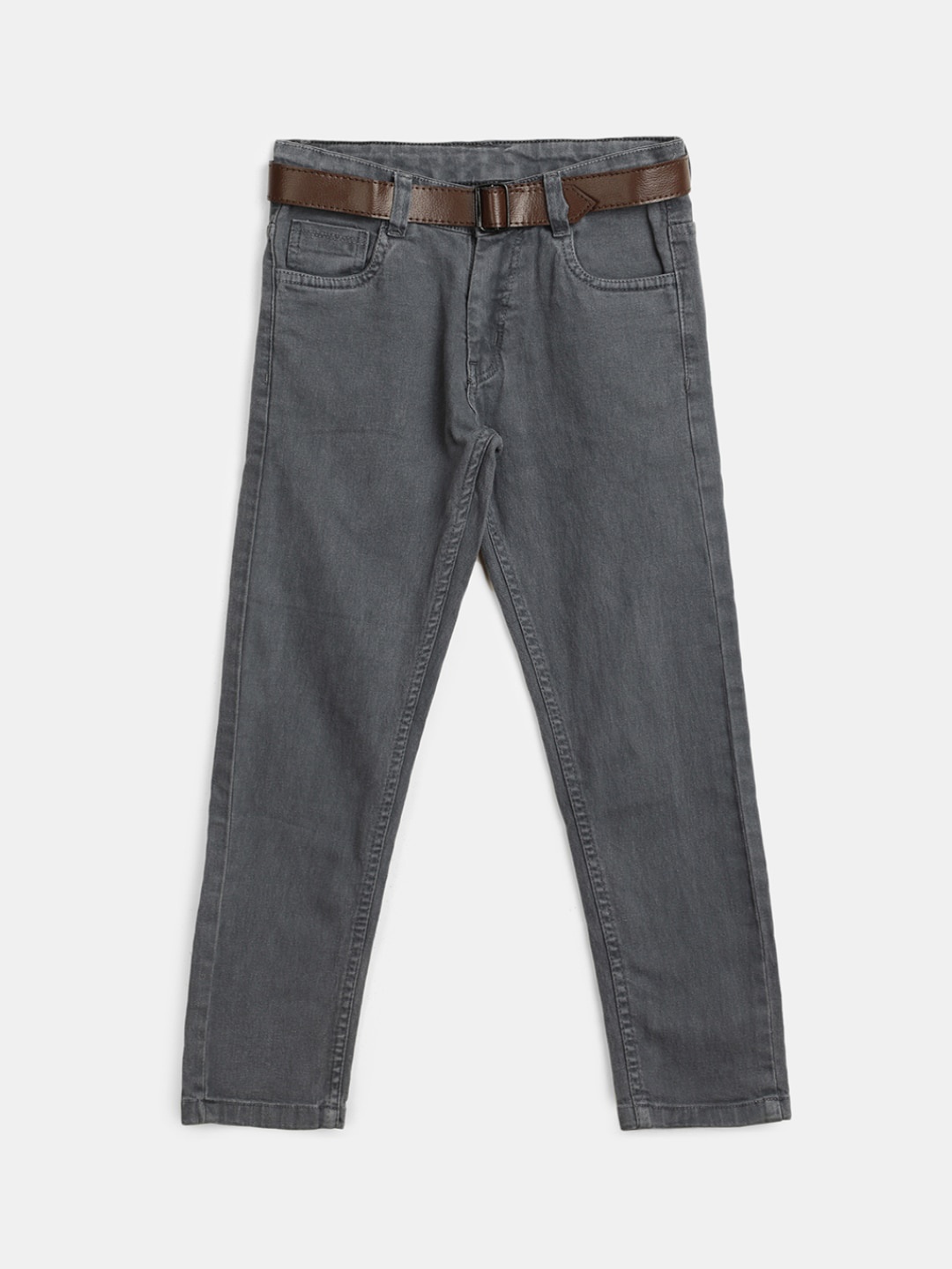 

V-Mart Boys Regular-Fit Mid-Rise Cotton Jeans, Charcoal