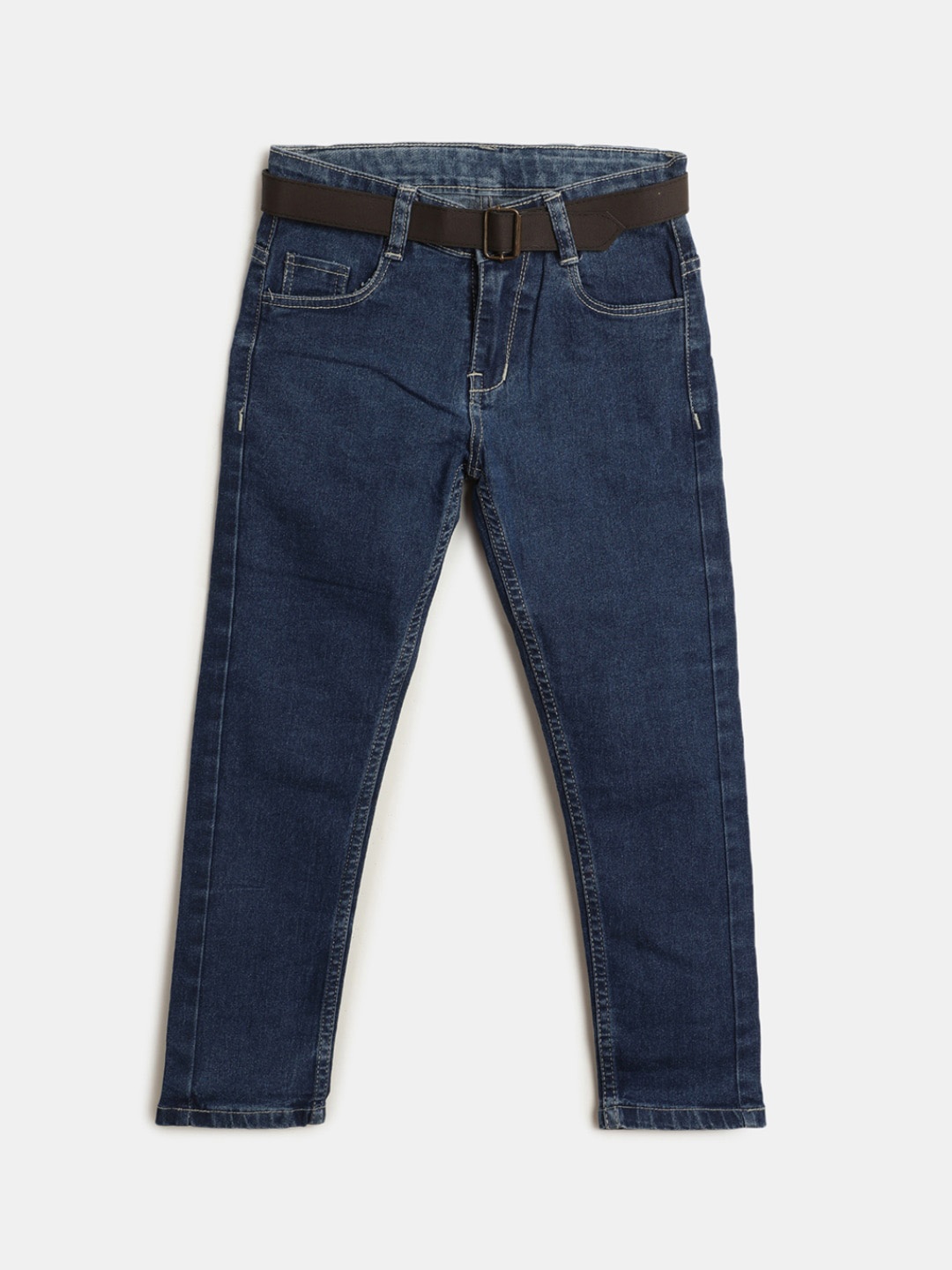 

V-Mart Boys Regular-Fit Mid-Rise Cotton Jeans, Blue
