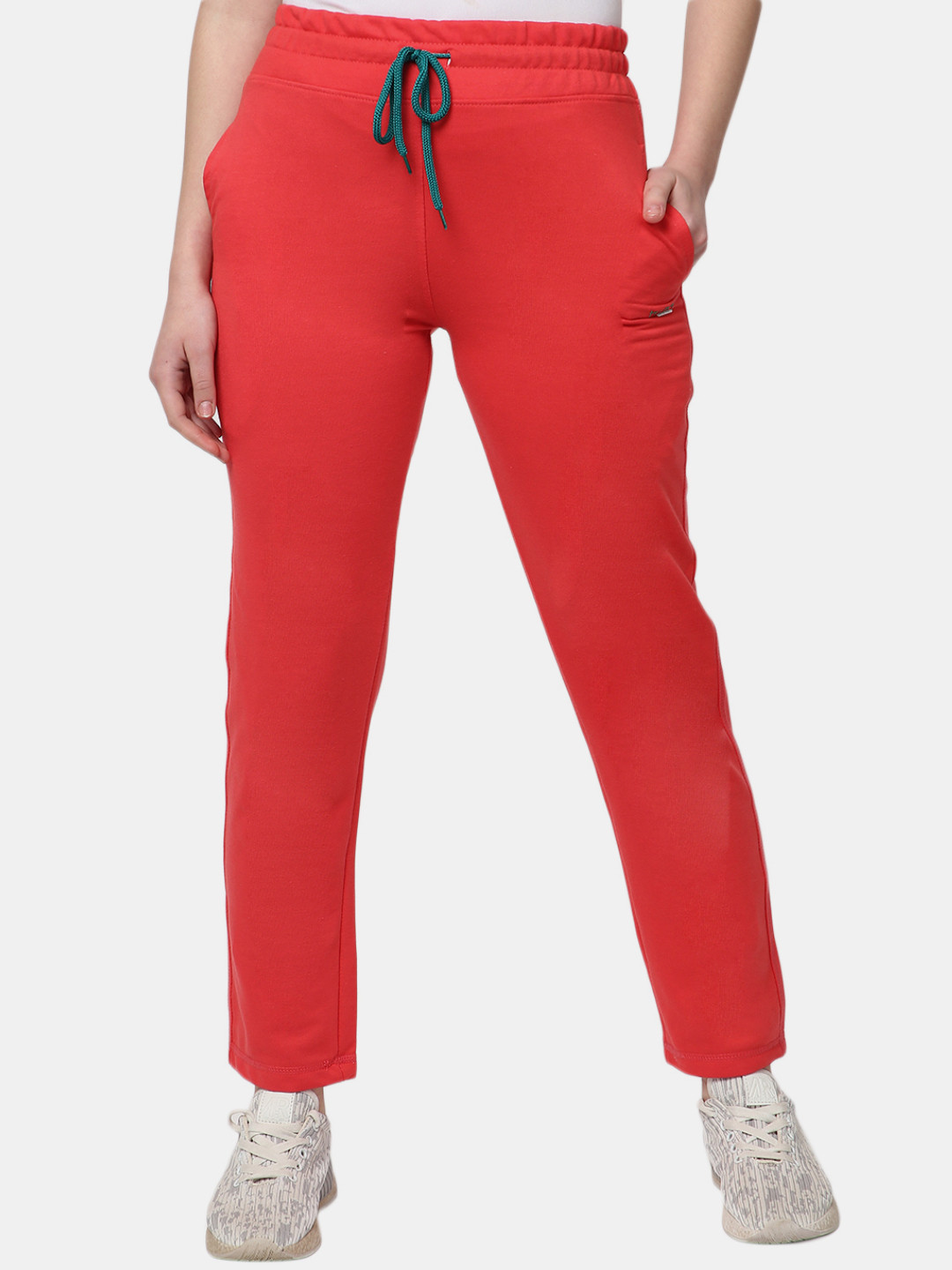 

V-Mart Women Mid-Rise Regular Fit Cotton Track Pants, Red