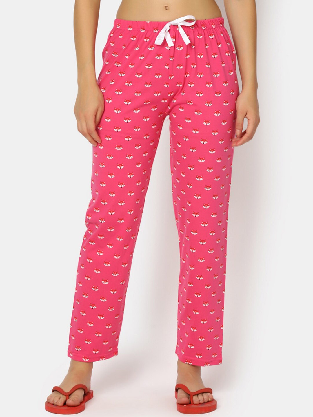 

V-Mart Women Conversational Printed Lounge Pants, Pink