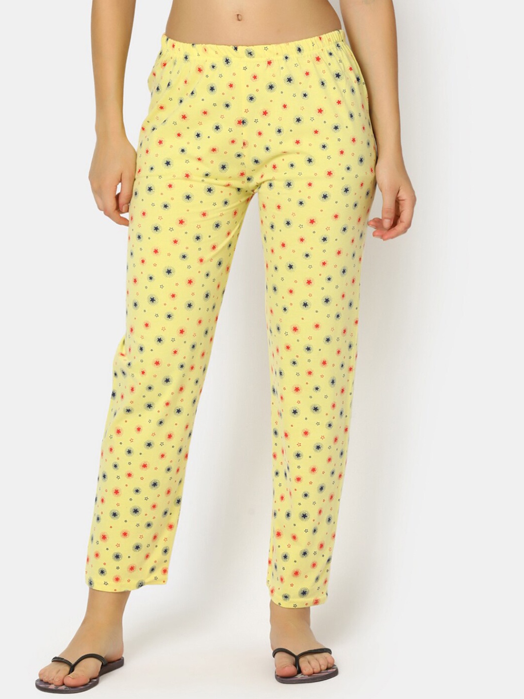 

VMart Women Western Printed Single Jersey Pyjama, Yellow