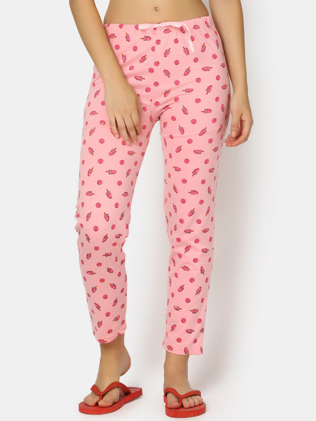 

VMart Women Western Printed Single Jersey Pyjama, Pink