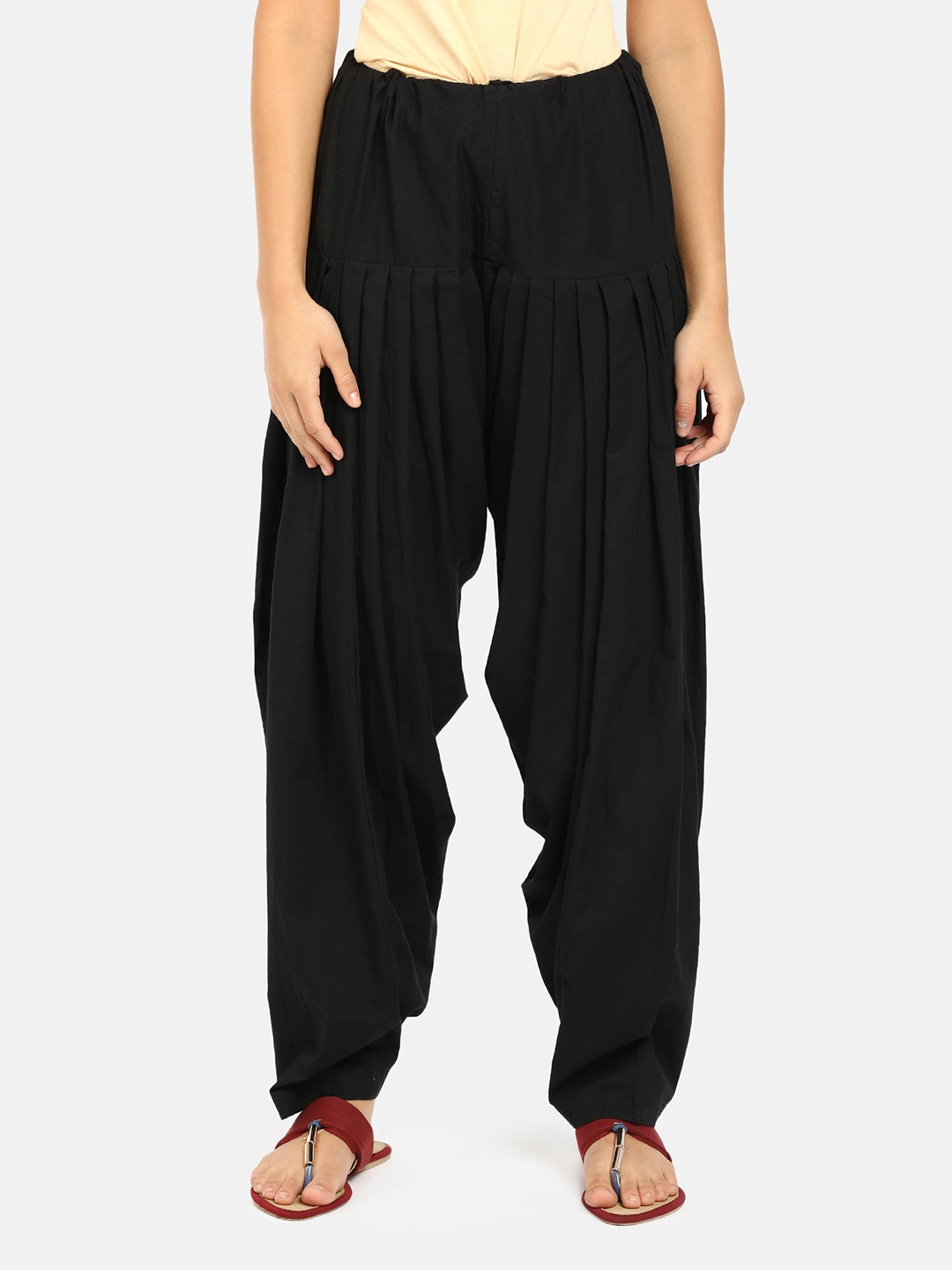 

V-Mart Women Cotton Mid-Rise Loose-Fit Salwar, Black