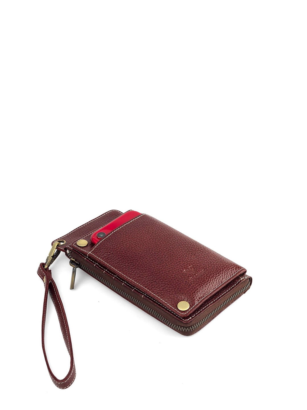 

Goatter Leather Two Fold Wallet with Passport Holder, Maroon