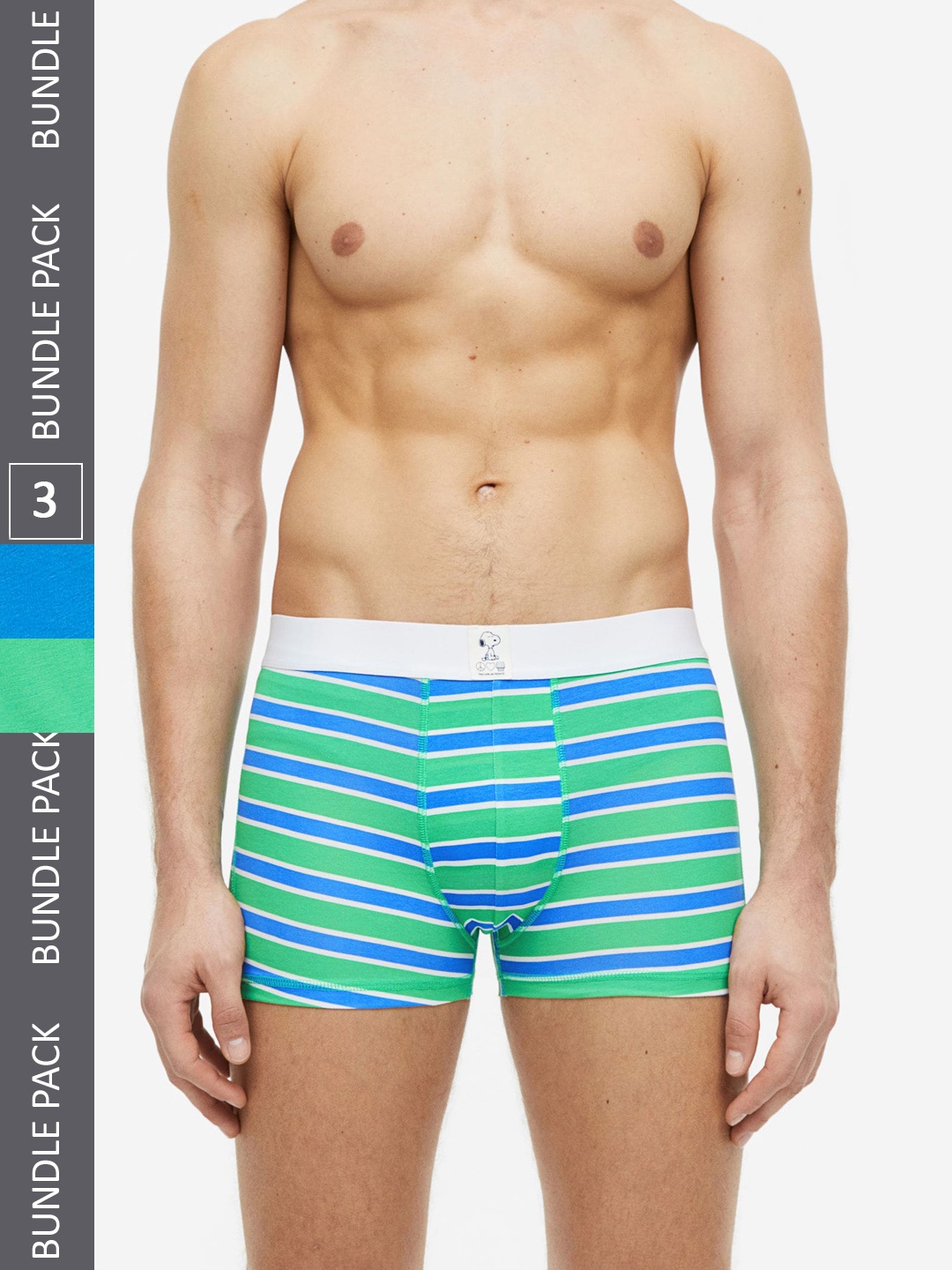 

H&M Men 3-Pack Xtra Life Short Trunks 1070264020, Blue