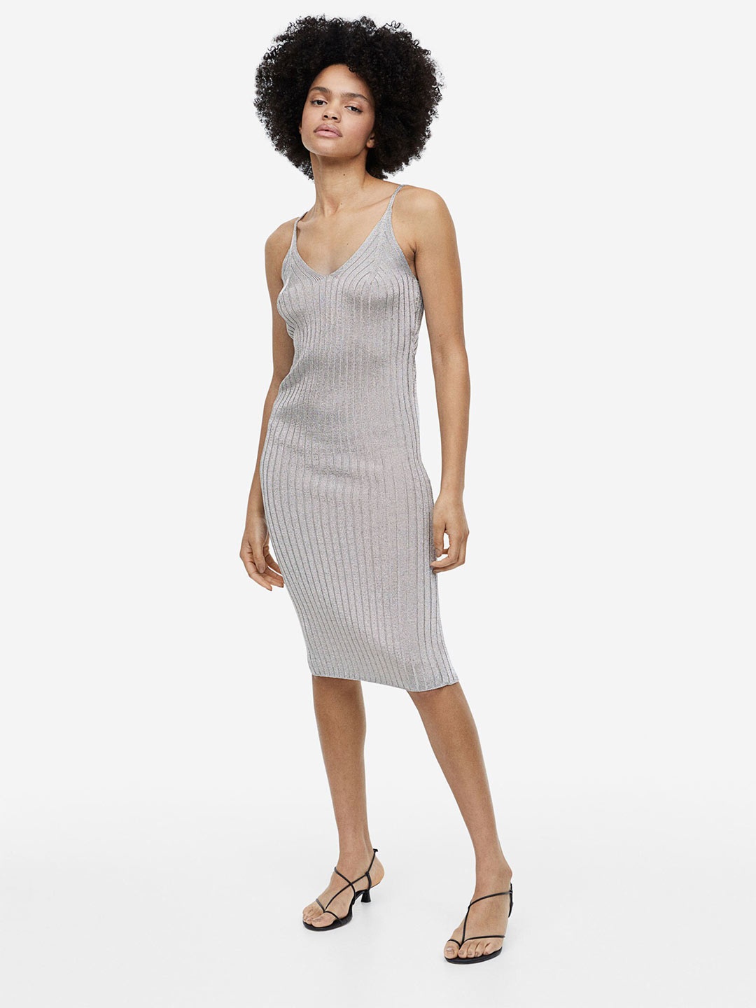 

H&M Woman Shimmering bodycon dress, Silver