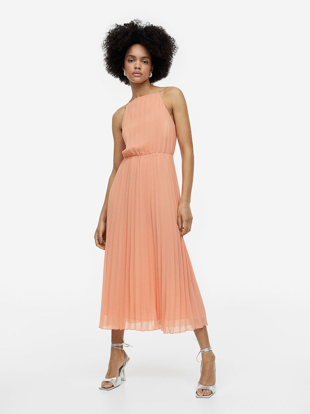 

H&M Woman Pleated dress, Orange