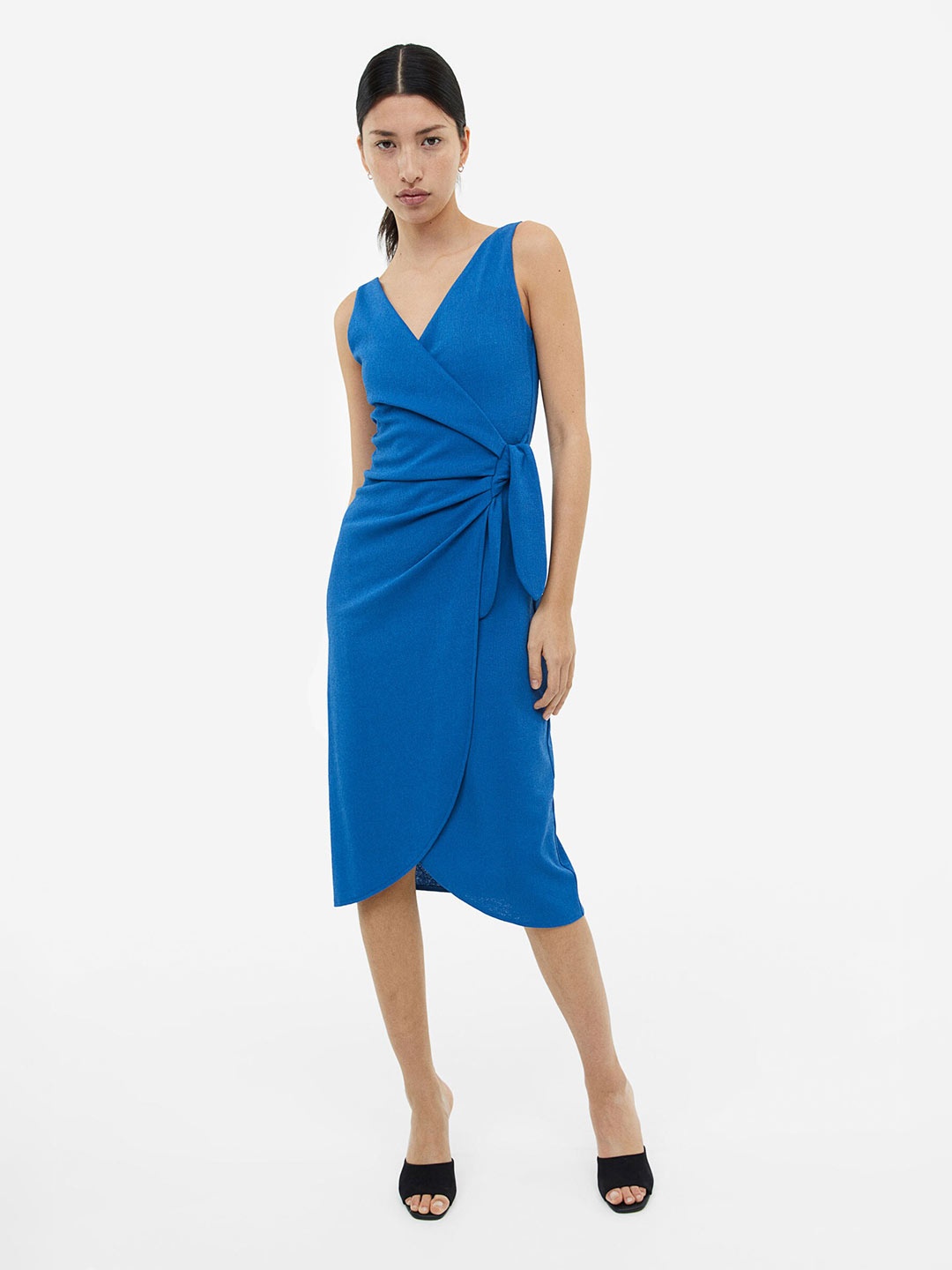 

H&M Woman V-neck wrap dress, Blue