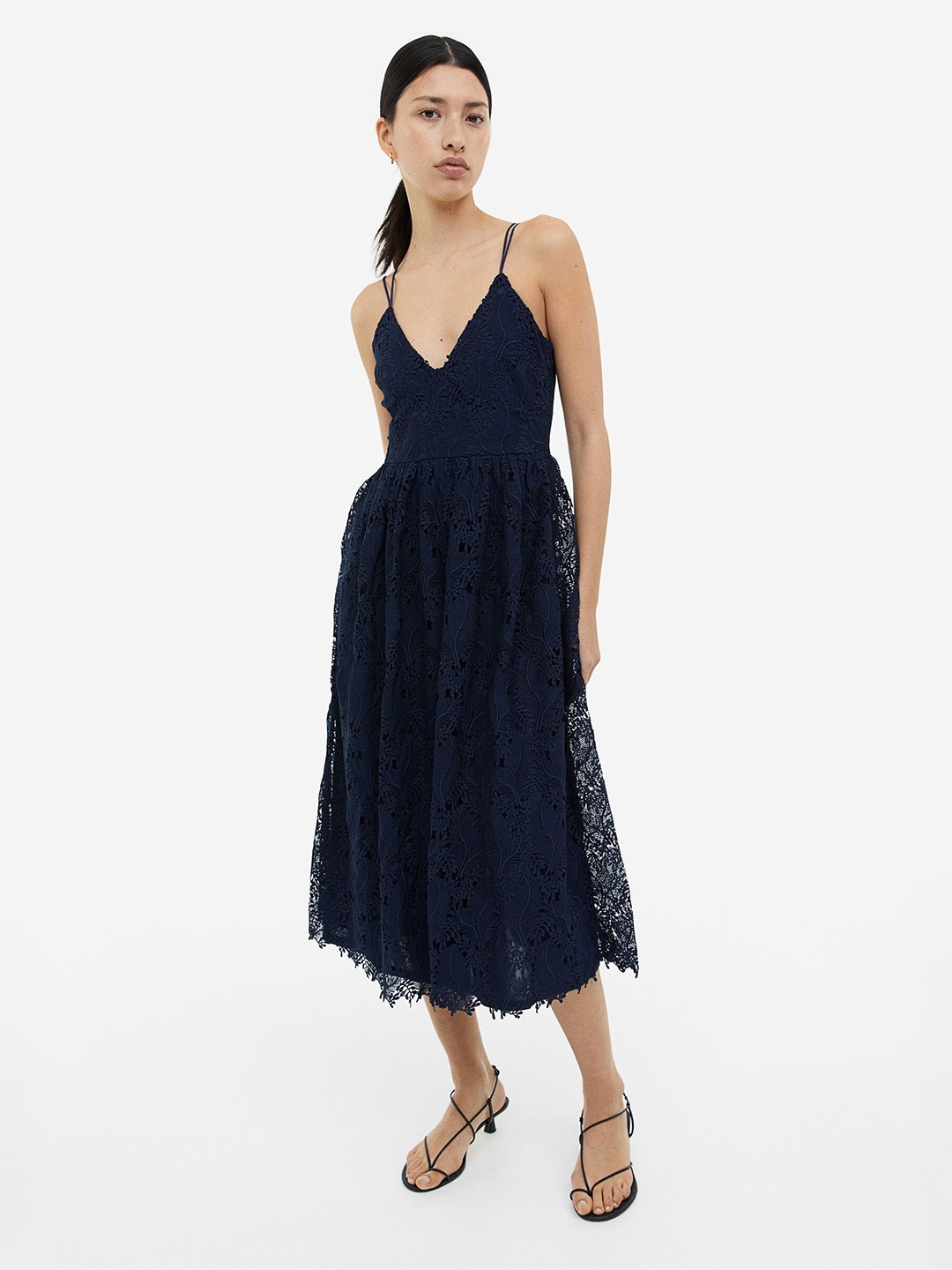 

H&M Woman V-neck lace dress, Blue