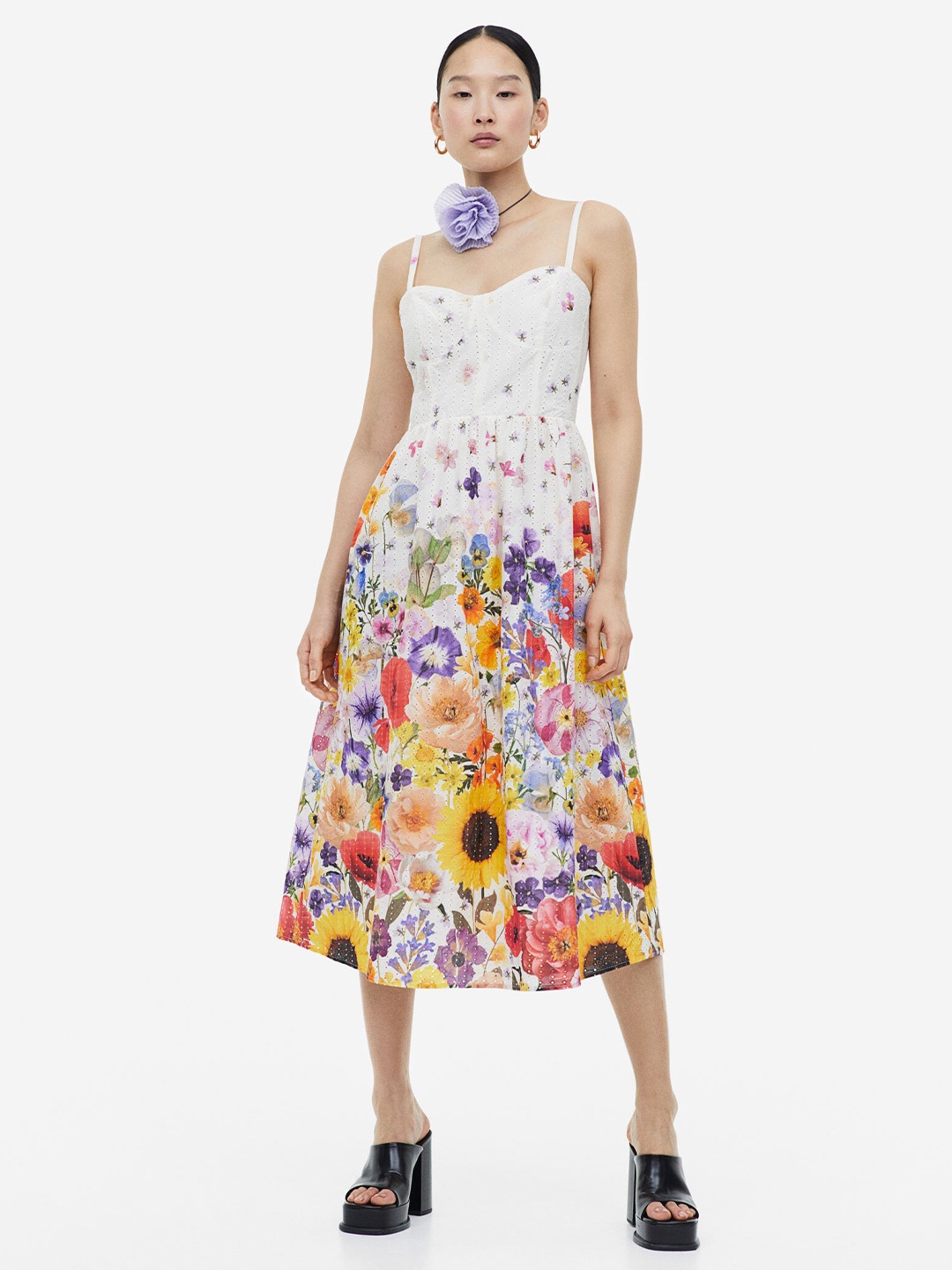 

H&M Woman Broderie anglaise dress, Multi