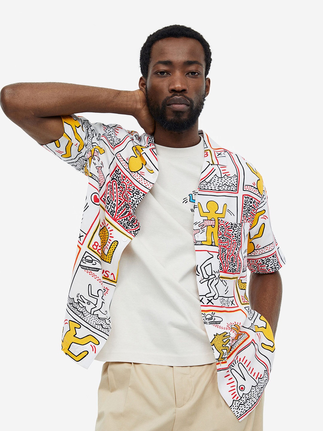 

H&M Men Regular Fit Patterned resort shirt, Multi