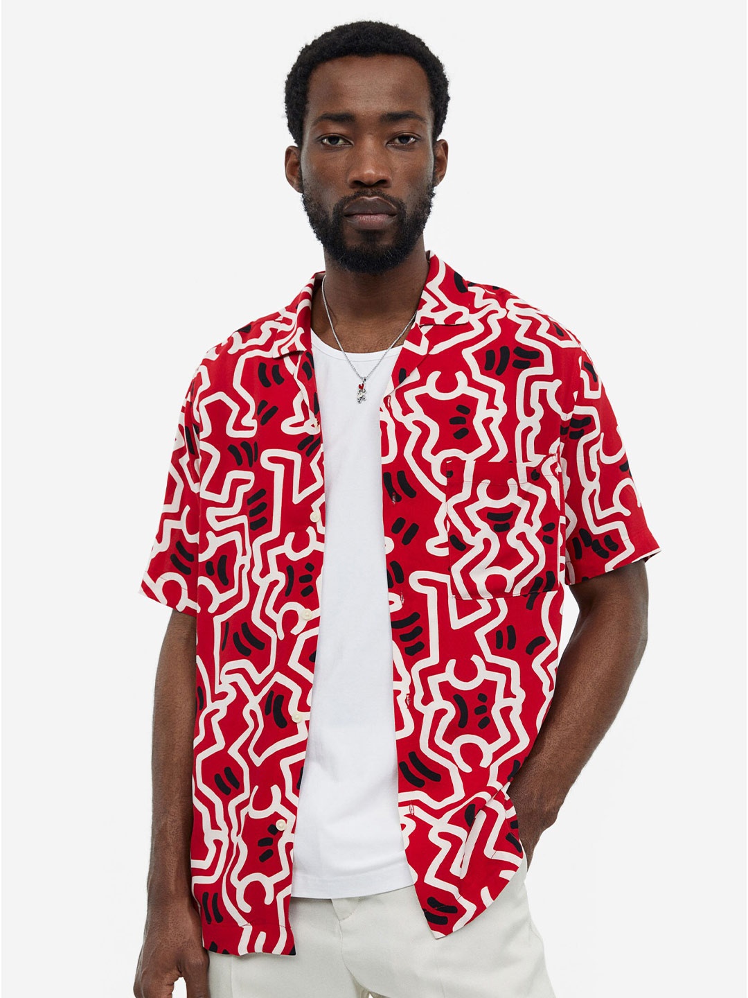 

H&M Men Regular Fit Patterned resort shirt, Multi
