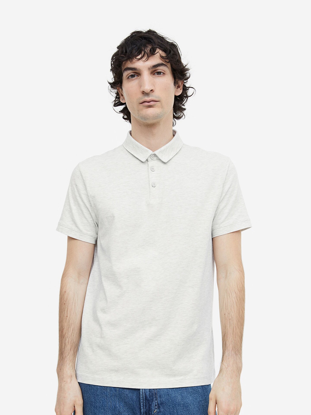 

H&M Men Slim Fit Polo shirt, Grey