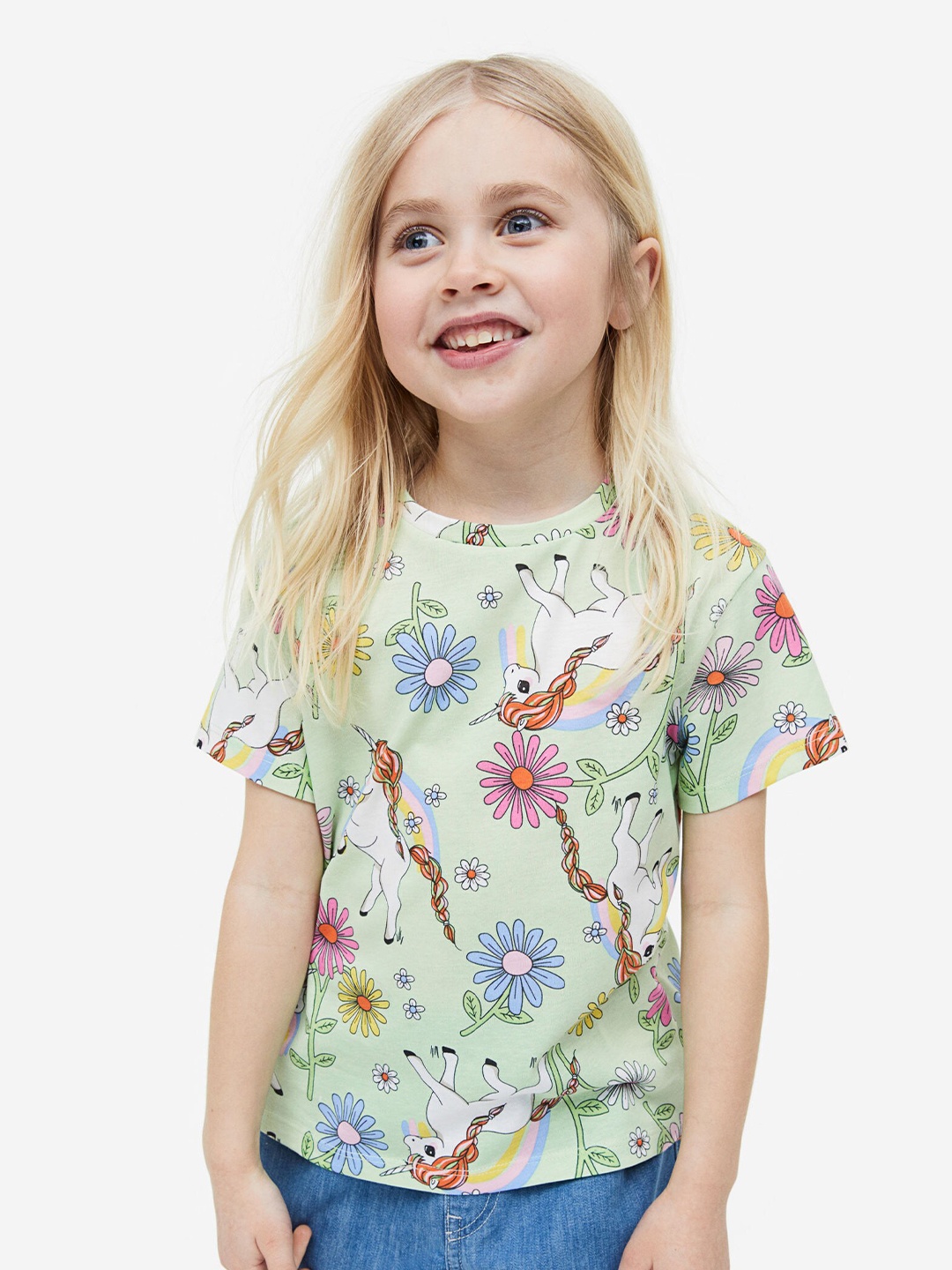 

H&M Girls Printed T-shirt, Green