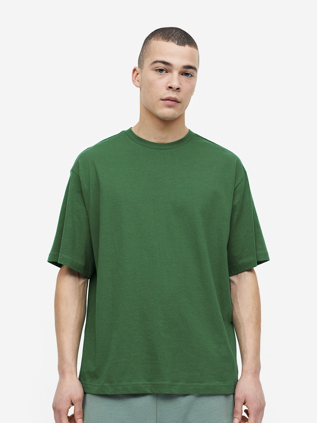 

H&M Men Relaxed Fit T-shirt, Green