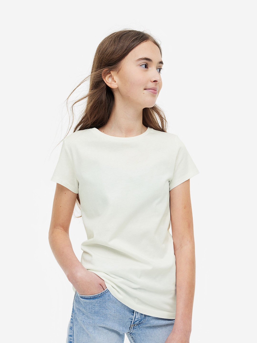 

H&M Girls 5-pack cotton T-shirts, Beige