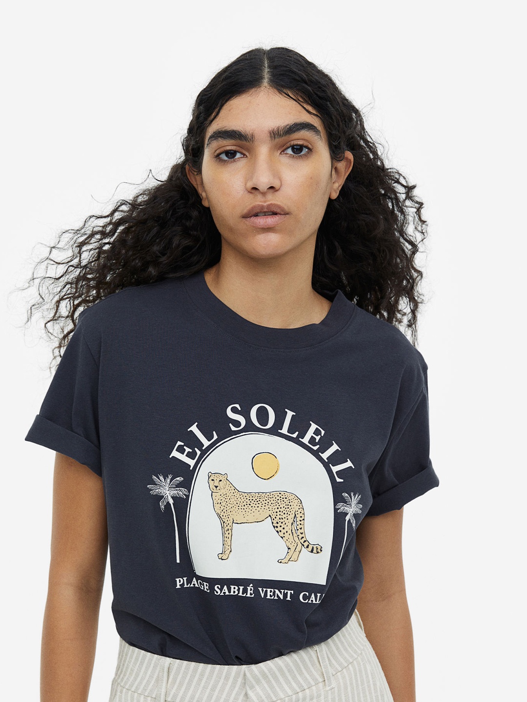 

H&M Woman Cotton T-shirt, Grey
