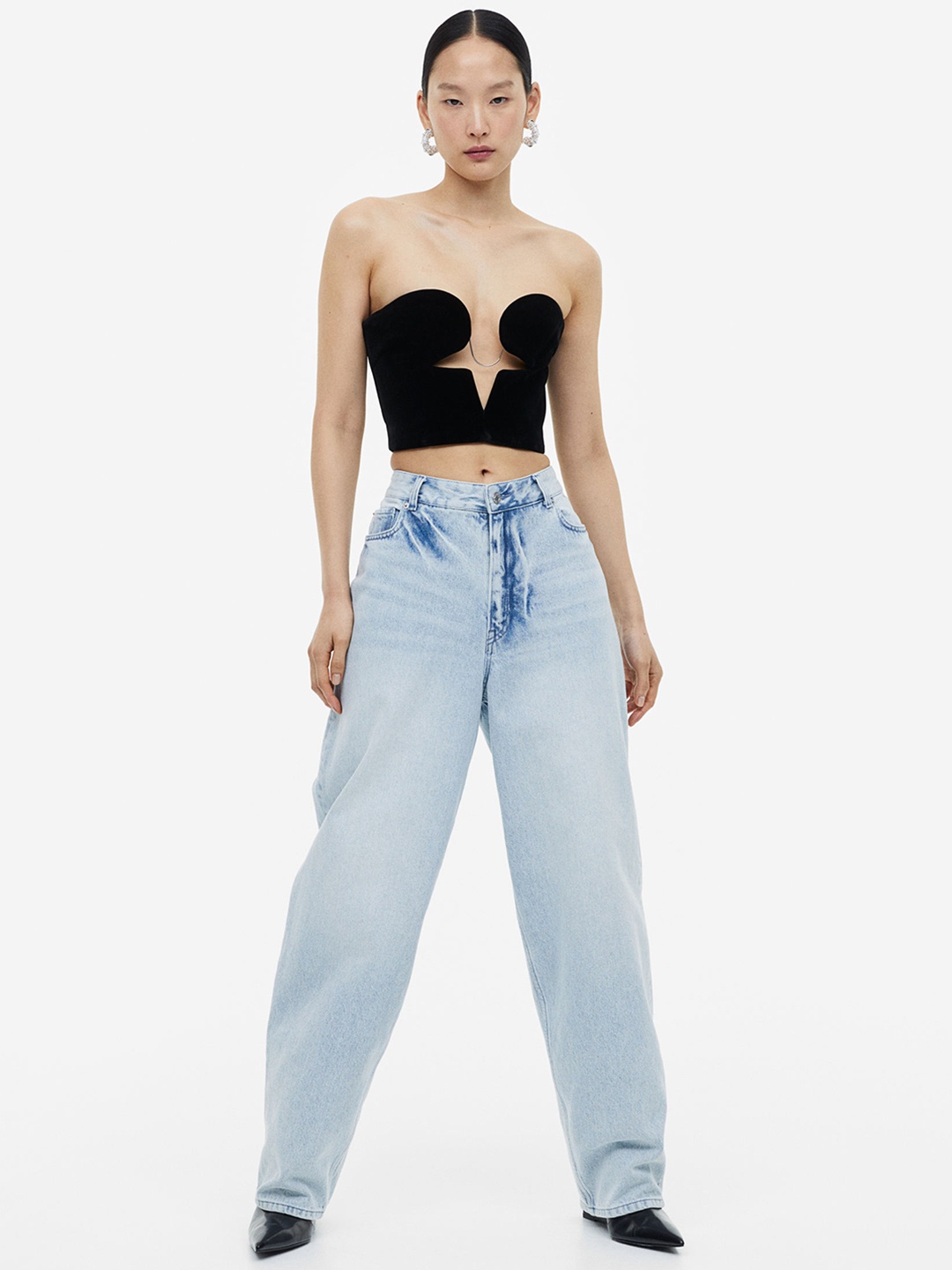 

H&M Woman Balloon Fit Jeans, Blue