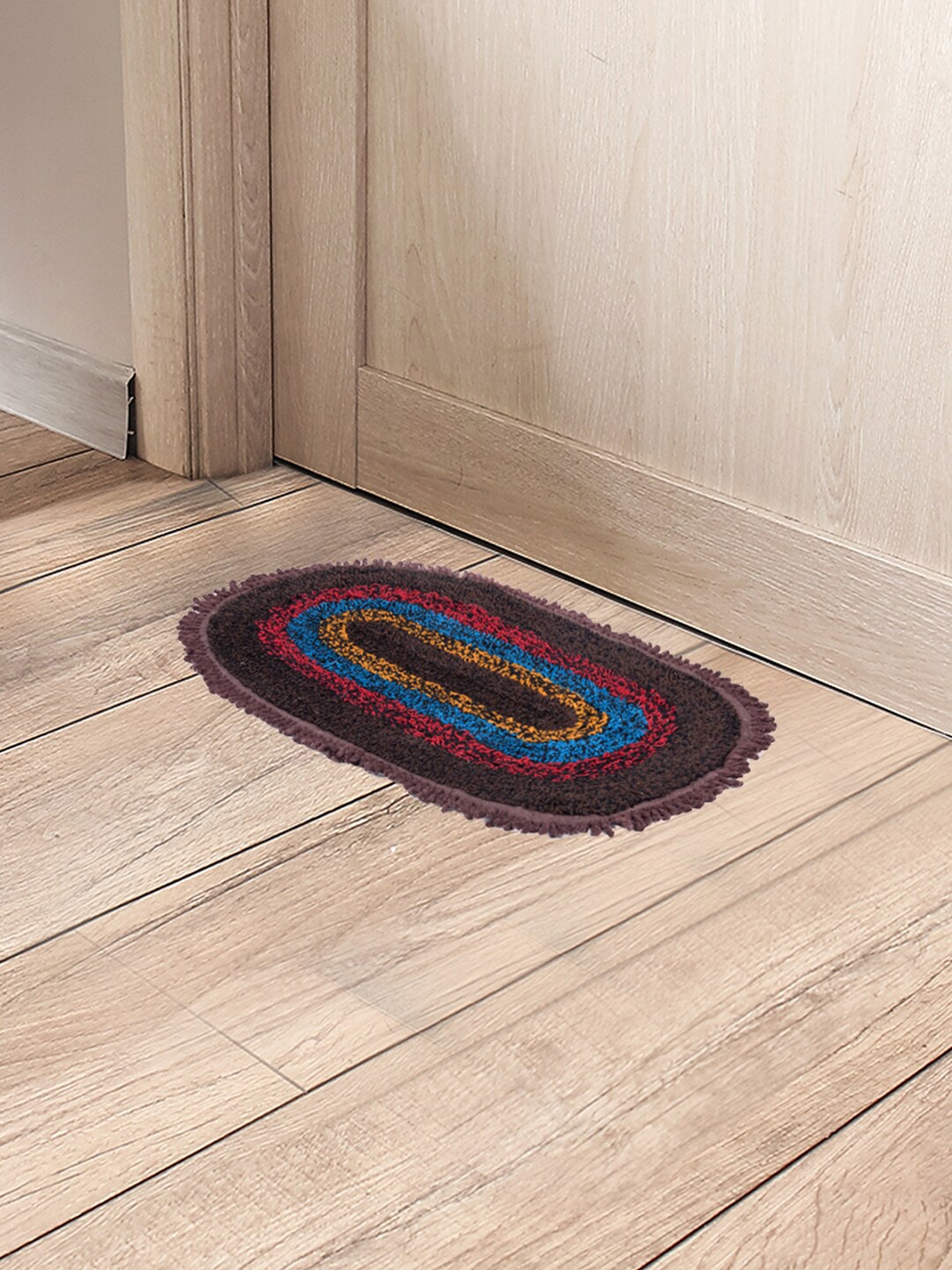 

Black Pack of 3 gold Brown & Red Printed Cotton Anti Slip Entrance Doormat