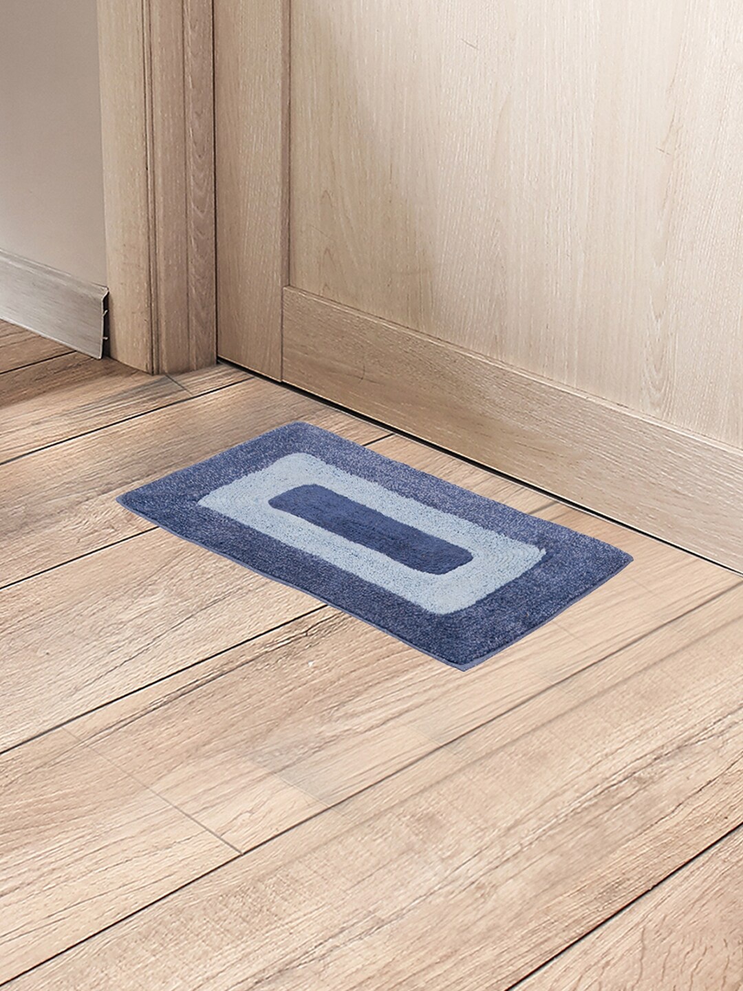 

Black Pack of 2 gold Blue Double Shaded Cotton Anti-Skid Heavy Duty Rug Doormat