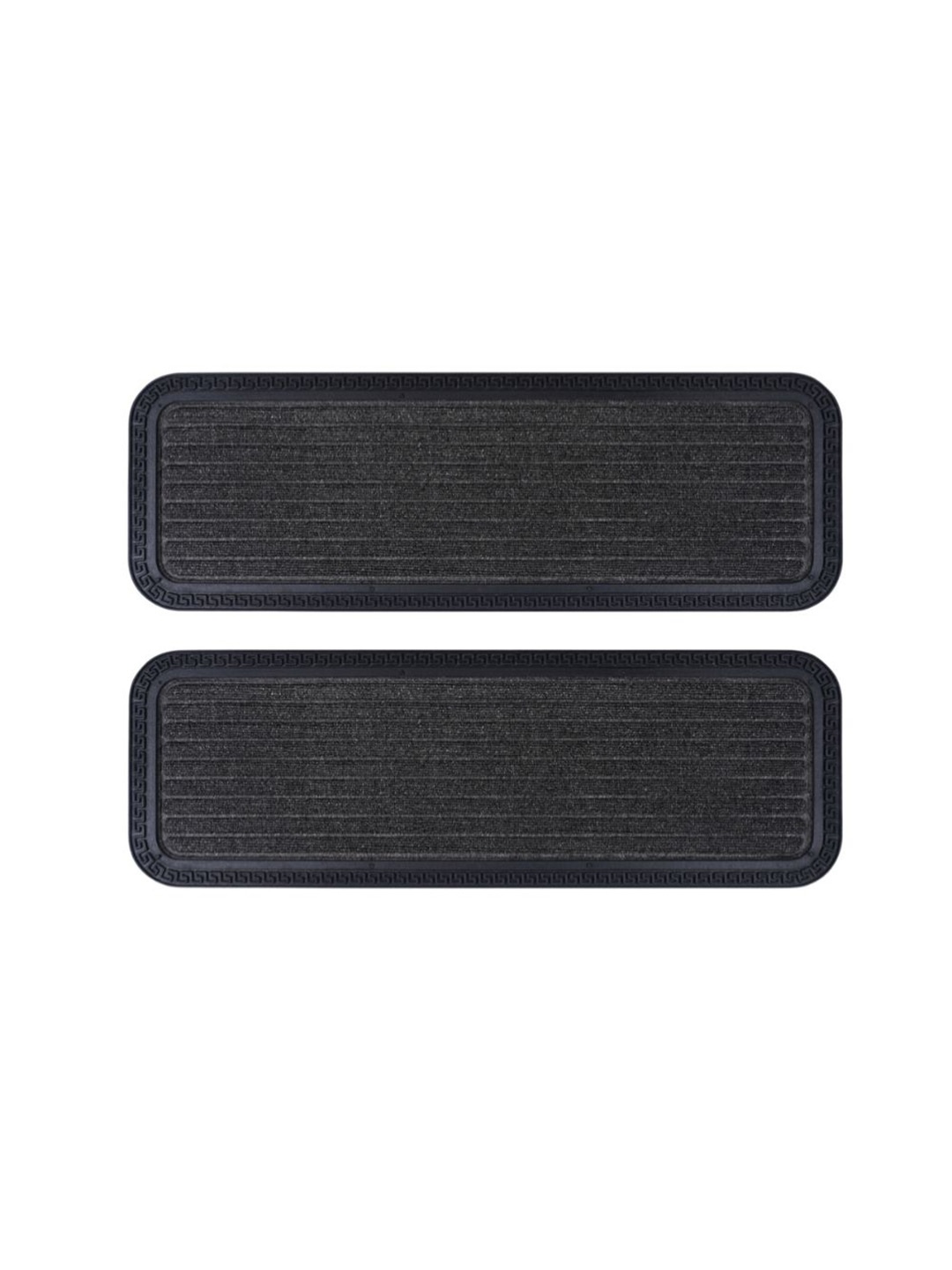

Black gold Pack of 2 Grey & Black Self Design High Water Absorbent Anti Slip Doormat