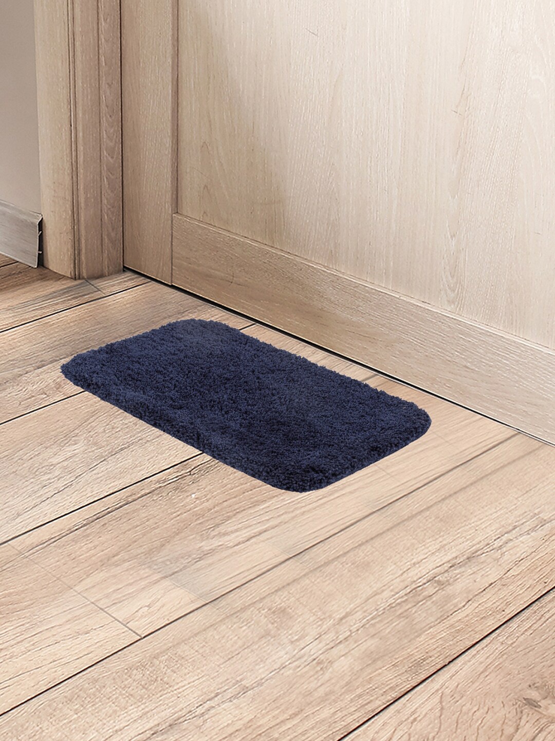 

Black Pack of 2 gold Blue Self-Designed Cotton Anti-Skid Bathroom Mat