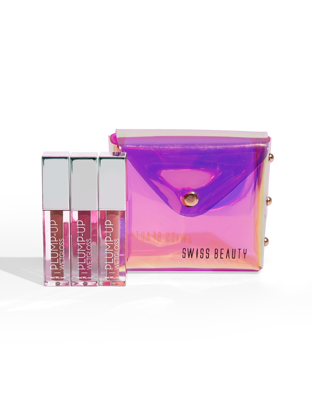 

SWISS BEAUTY Everyday Lip Gloss Trio Gift Set with Pouch, Nude