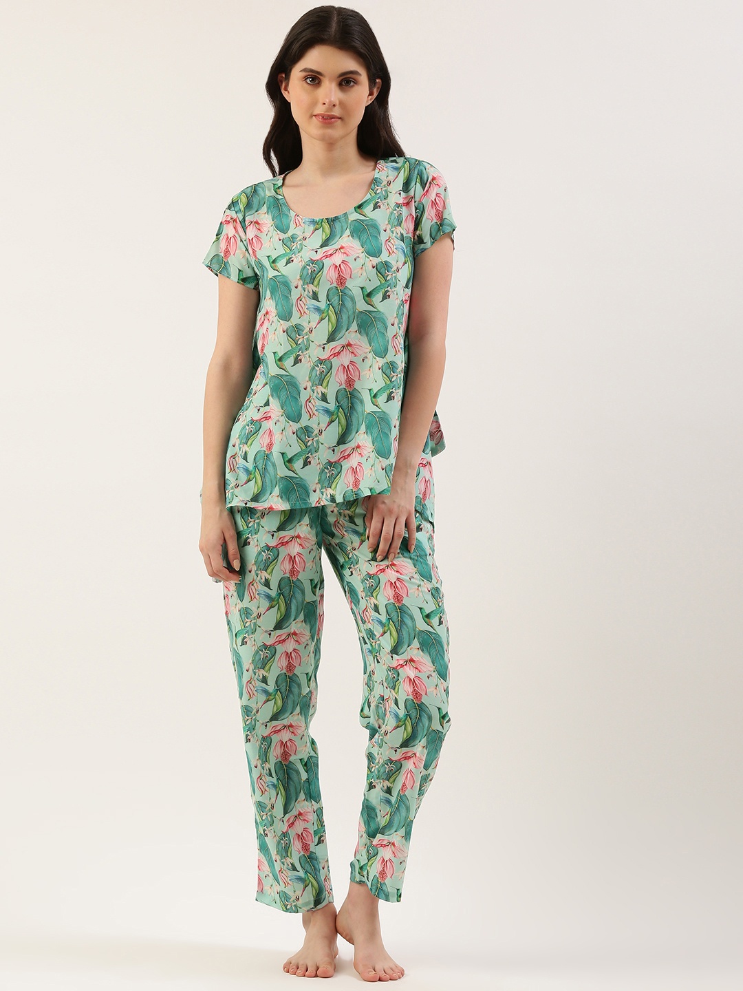 

Clt s Floral Printed Night Suit, Multi