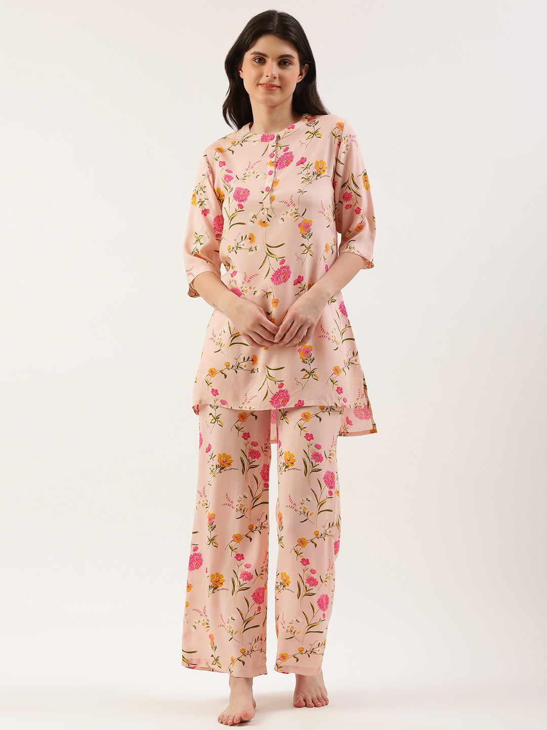 

Clt s Floral Print Night Suit, Pink