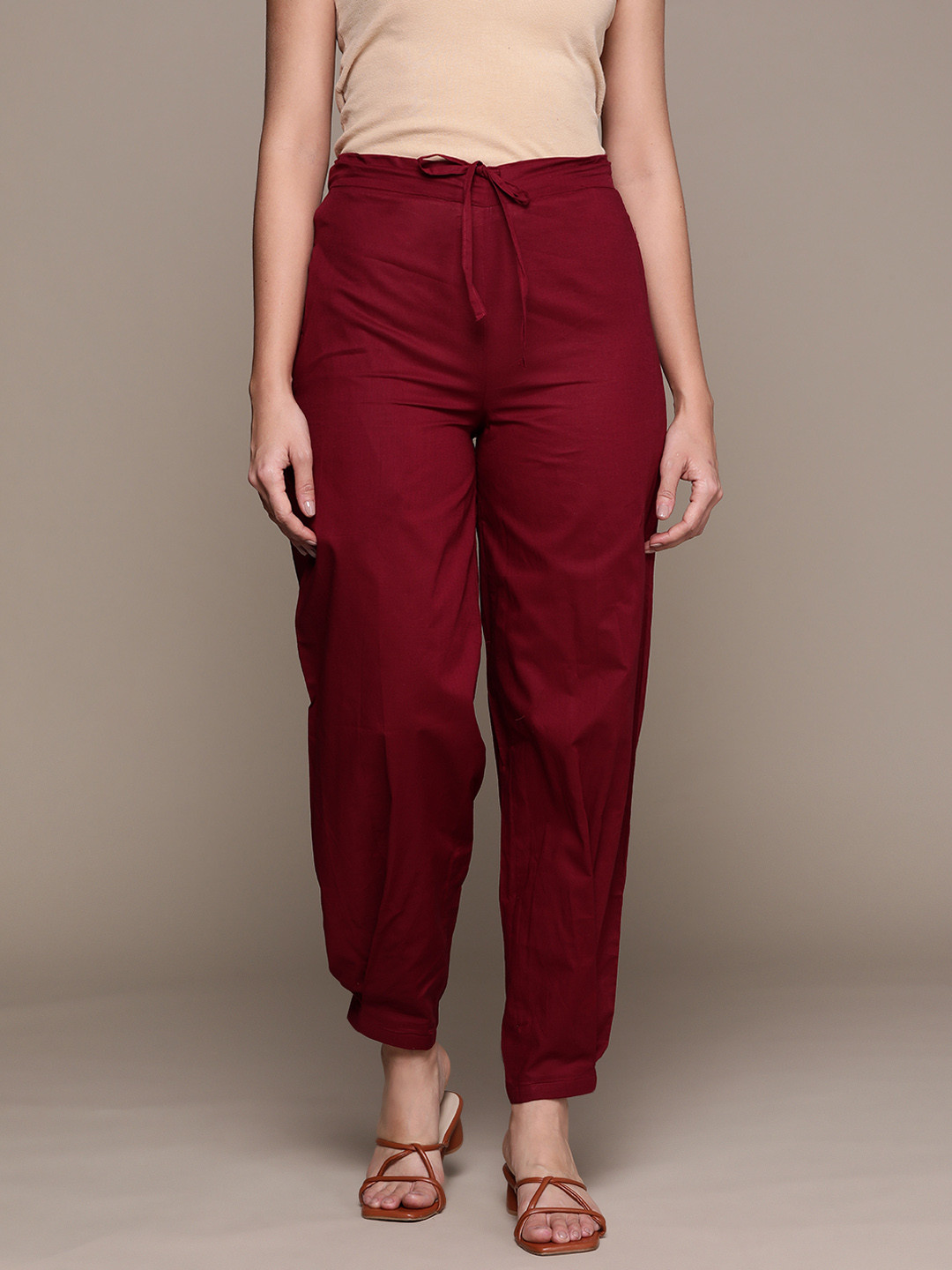 

MBeautiful Organic Cotton Loose Fit Jodhpuris, Maroon