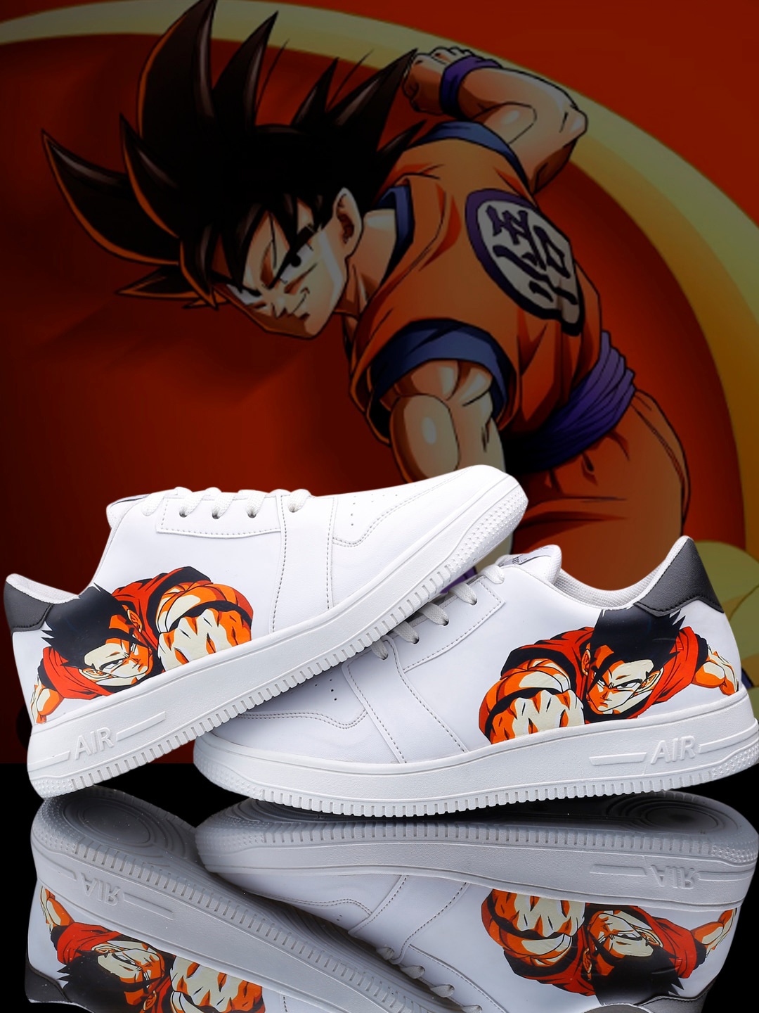 

Woakers Men Dragon Ball Z Printed Waterproof Lining Comfort Insole Basics Sneakers, White