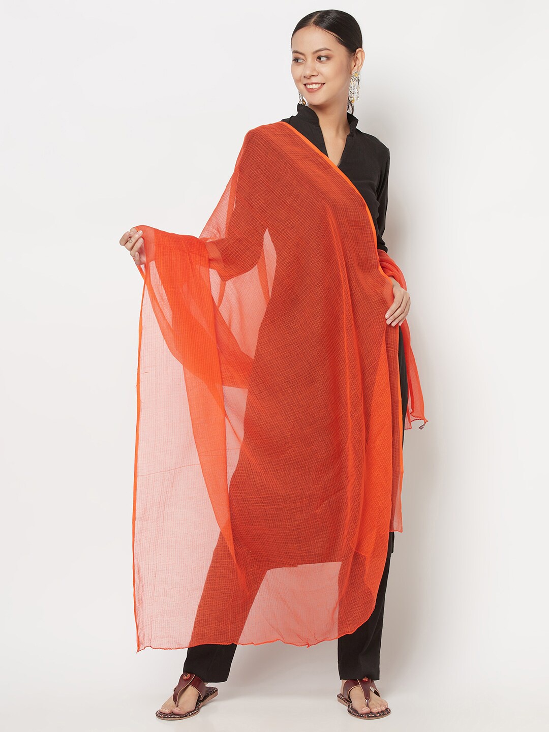 

Fabindia Cotton Silk Dupatta, Rust