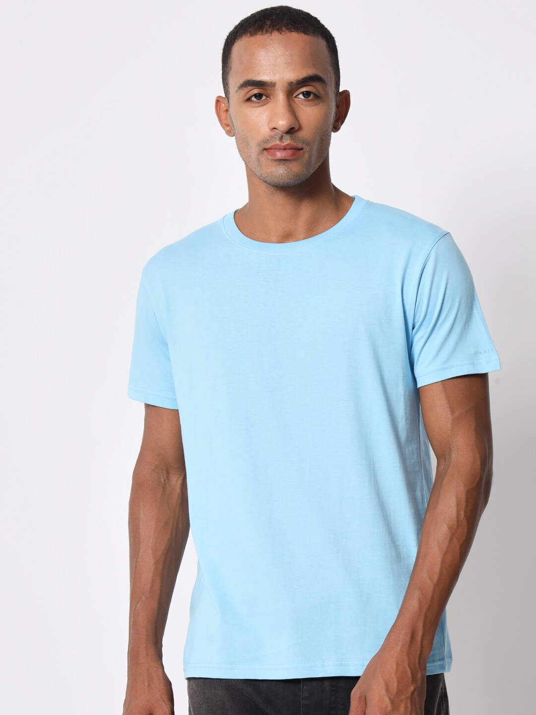 

Aristitch Round Neck Cotton Relaxed Fit T-shirt, Blue