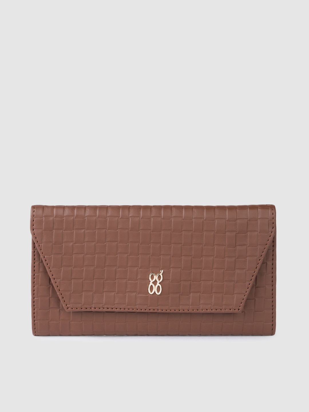 

Baggit Women Textured Three Fold Wallet, Brown